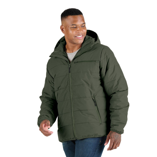 Channel Quilt Ripstop Hooded Jacket