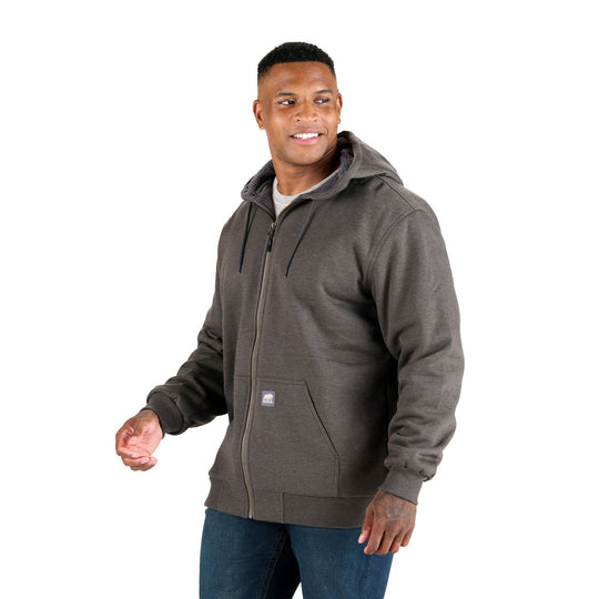 Heritage Grid Fleece-Lined Full-Zip Hooded Sweatshirt