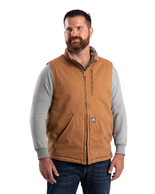Heartland Sherpa-Lined Washed Duck Vest